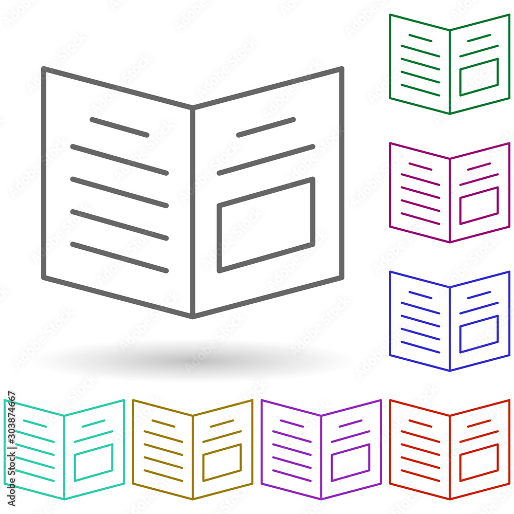 Aufkleber newspaper multi color icon. simple thin line, outline vector of media, press icons for ui and ux, we