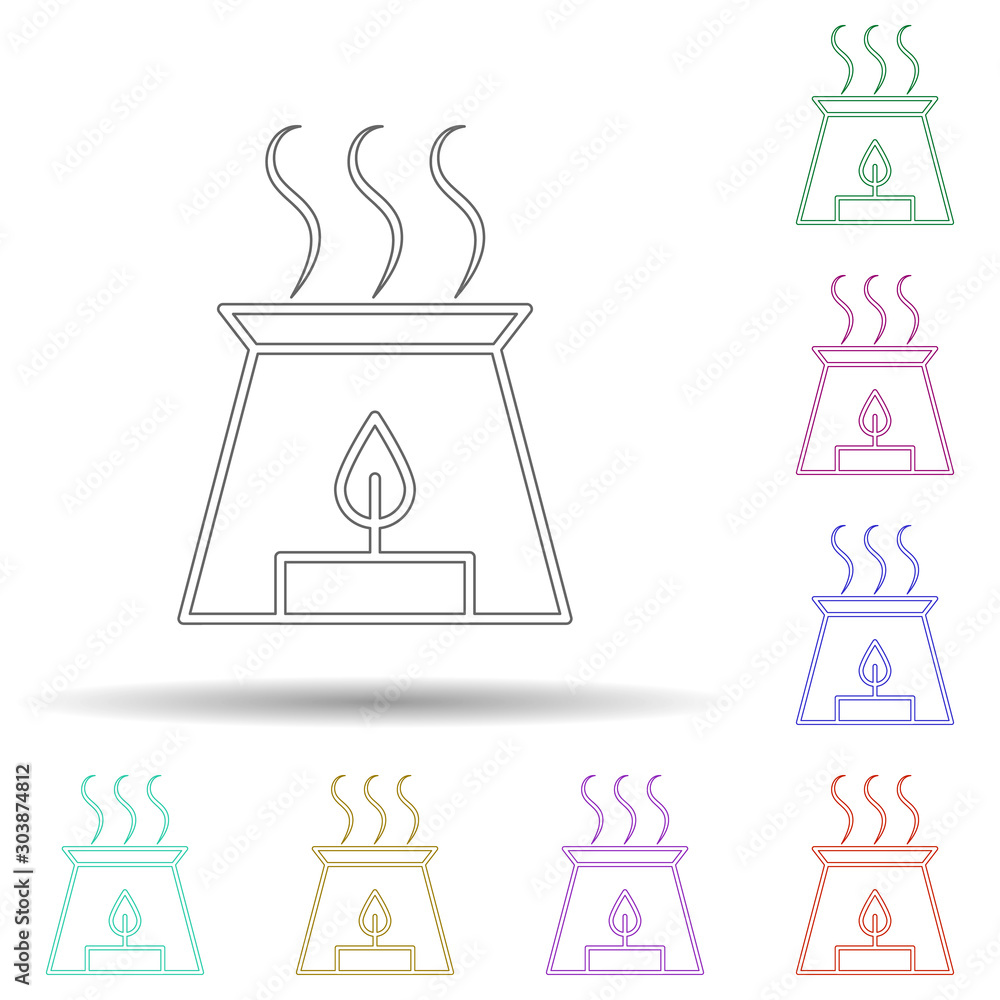 Poster aromatherapy multi color icon. simple thin line, outline vector of spa icons for ui and ux, website 