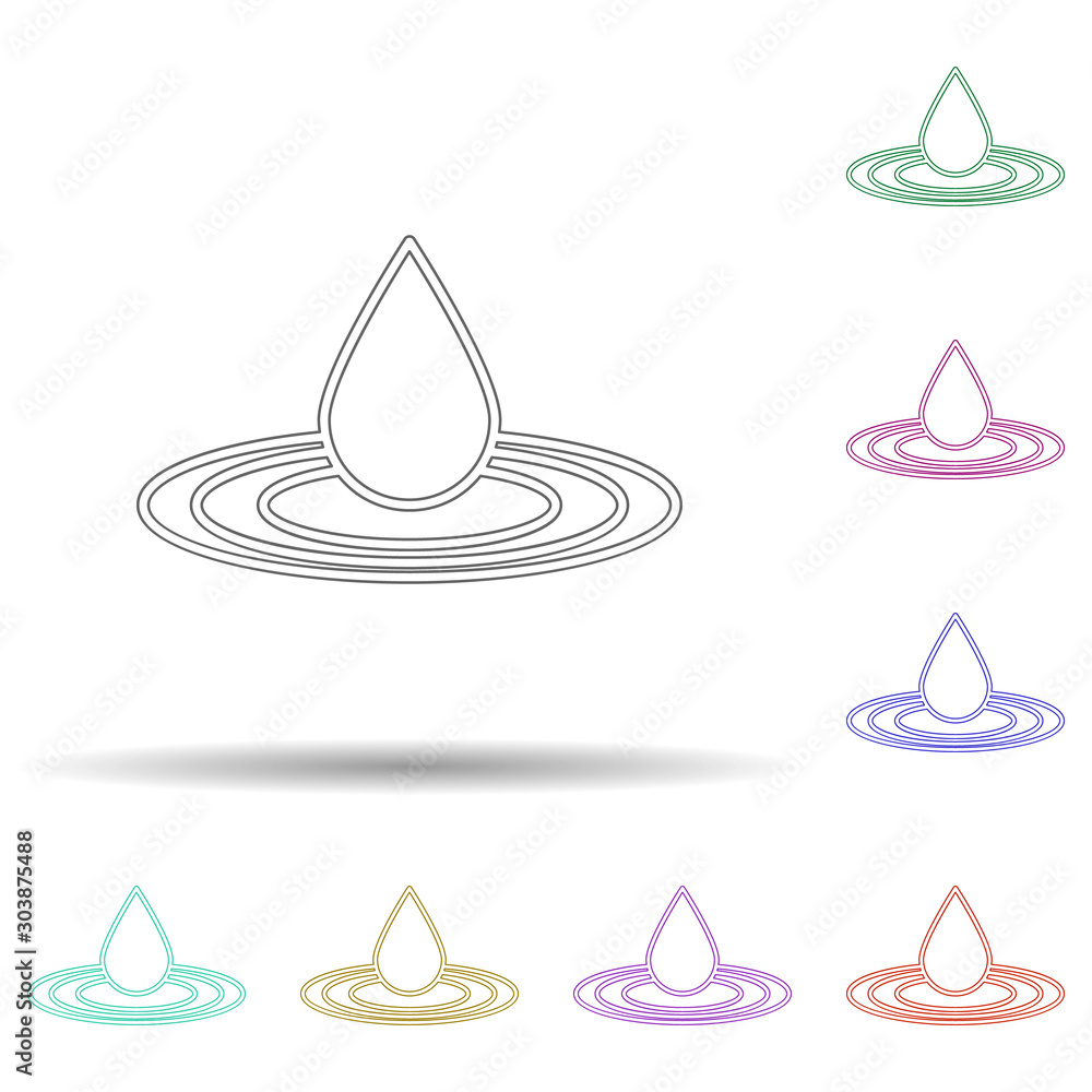 Poster a drop multi color icon. simple thin line, outline vector of spa icons for ui and ux, website or mob