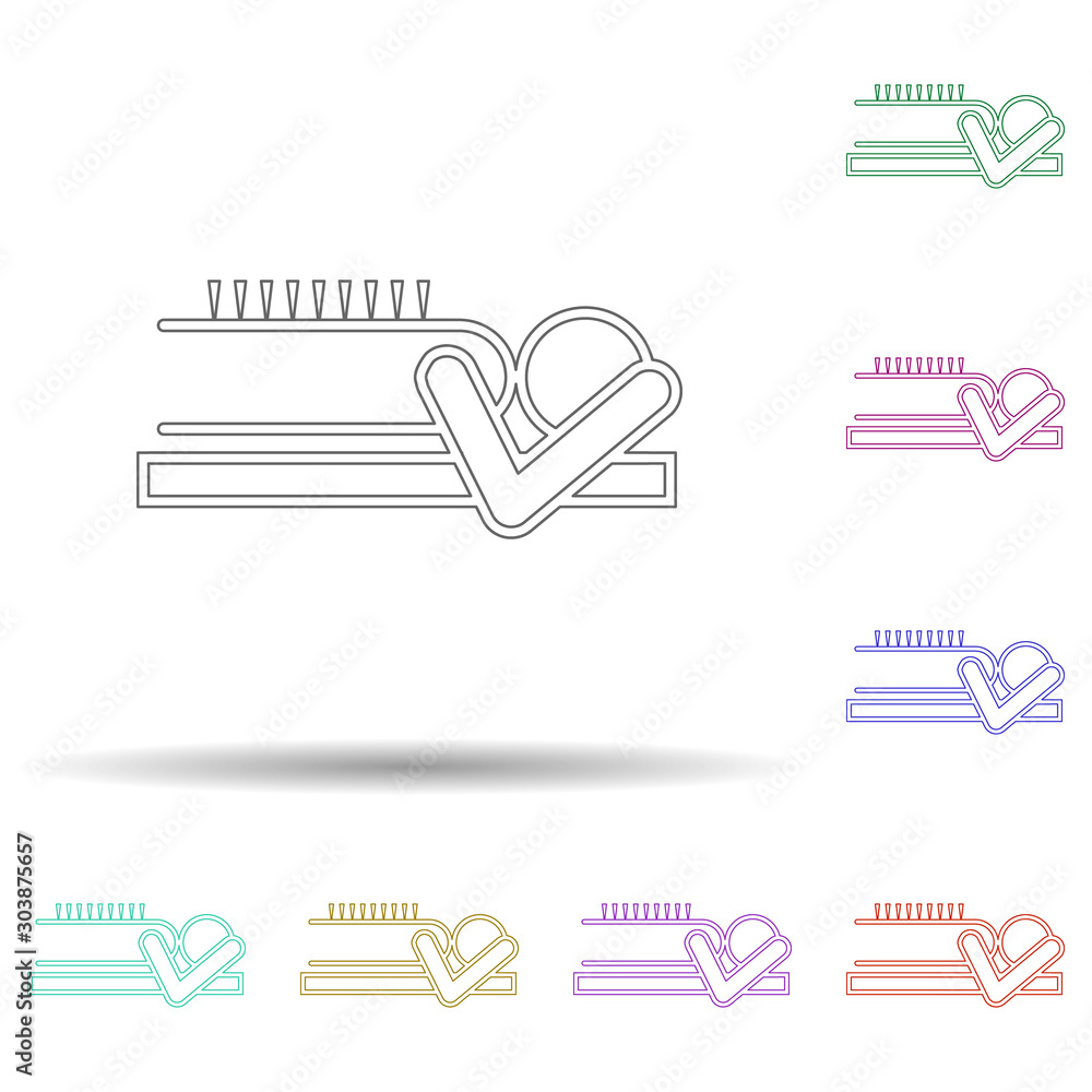Poster acupuncture multi color icon. simple thin line, outline vector of spa icons for ui and ux, website o