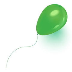 Green baloon flying for party and celebrations