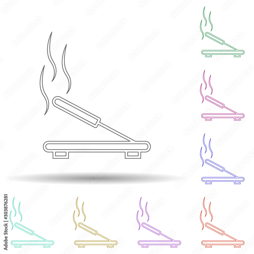 Poster aroma stick multi color icon. simple thin line, outline vector of spa icons for ui and ux, website o