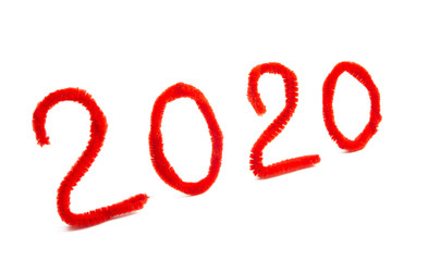 numbers new year 2020 isolated