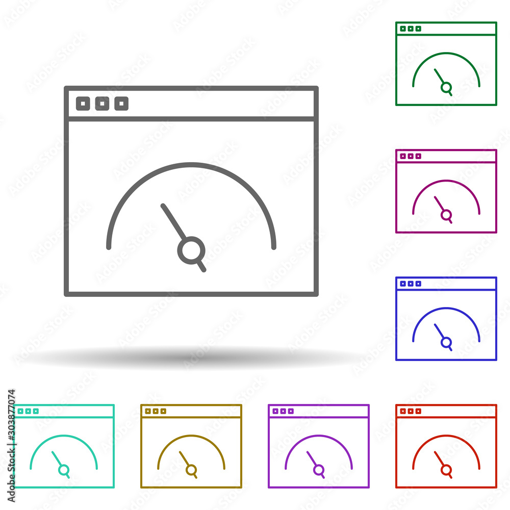 Poster high speed internet multi color icon. simple thin line, outline vector of speed icons for ui and ux,