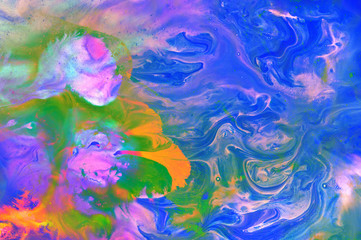 Abstract iridescent holographic neon background. Hologram vibrant style pattern. Backdrop pearl texture.