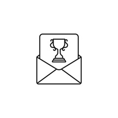 award mail - minimal line web icon. simple vector illustration. concept for infographic, website or app.