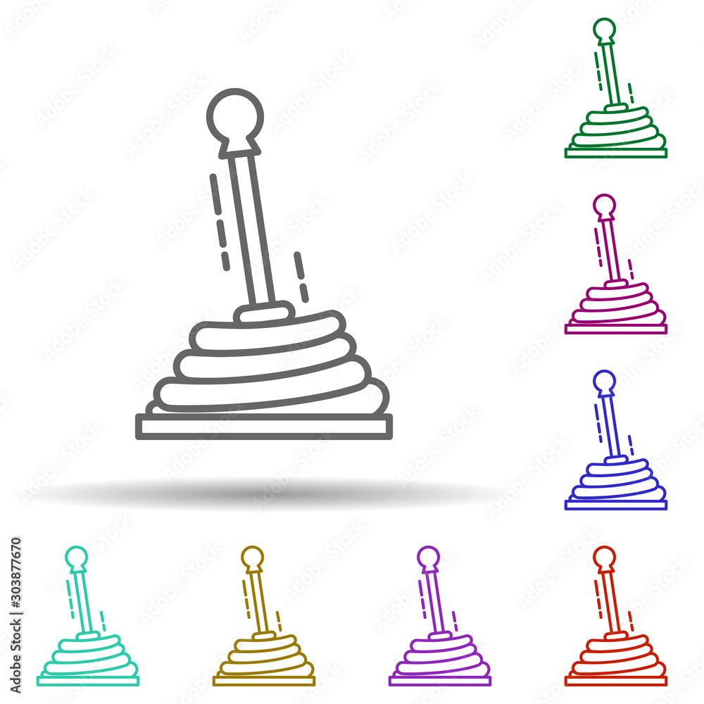 Poster shift knob multi color icon. simple thin line, outline vector of speed icons for ui and ux, website 