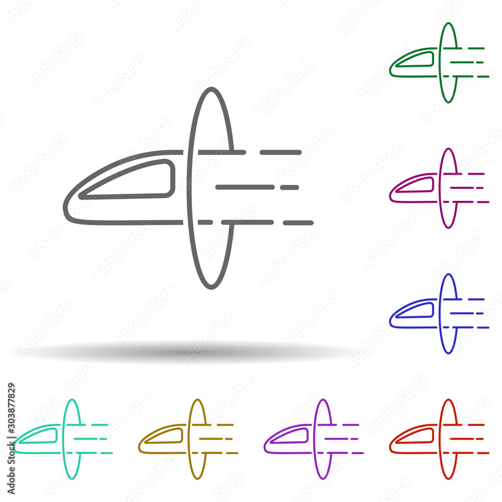 Poster high-speed train multi color icon. simple thin line, outline vector of speed icons for ui and ux, we