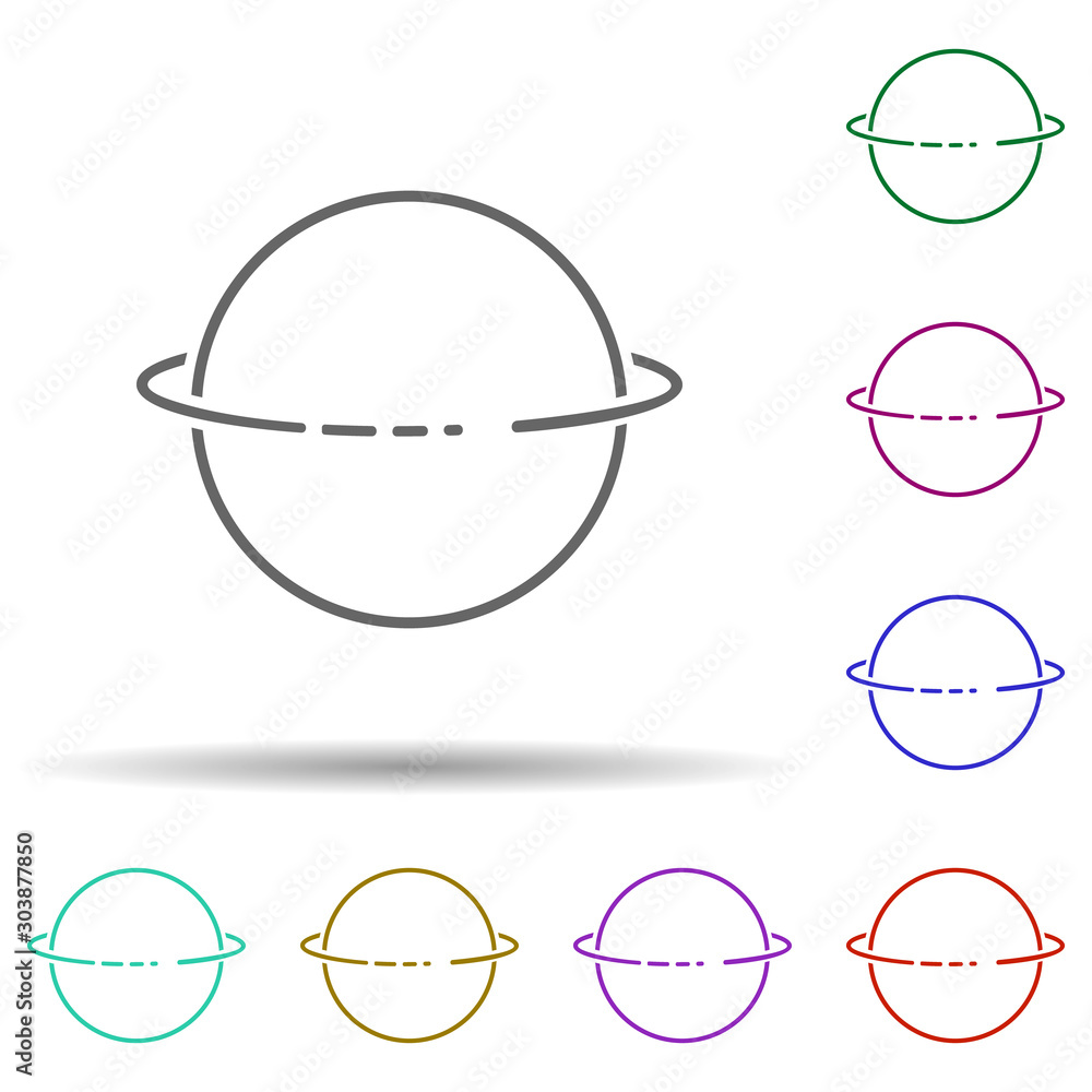 Poster earth satellite multi color icon. simple thin line, outline vector of speed icons for ui and ux, web