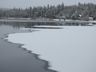 First snow on the lake