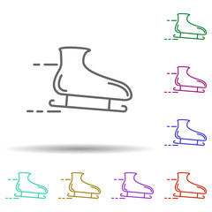 Skates multi color icon. Simple thin line, outline vector of speed icons for ui and ux, website or mobile application
