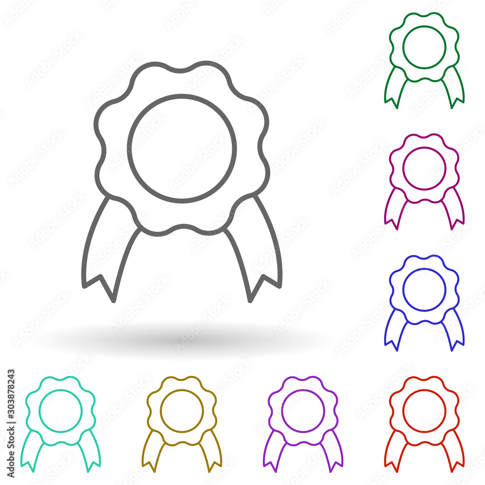 Poster medal multi color icon. simple thin line, outline vector of succes and awards icons for ui and ux, w