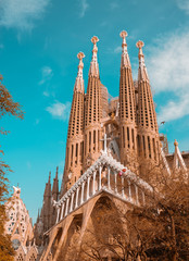 Sagrada Familia in Barcelona. The impressive cathedral designed by architect Gaudi. January 19,...