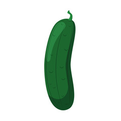 Vector illustration of a funny cucumber in cartoon style.