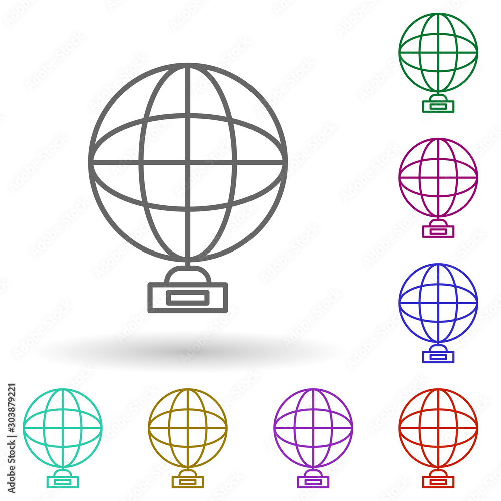 Aufkleber cup globe multi color icon. simple thin line, outline vector of succes and awards icons for ui and u
