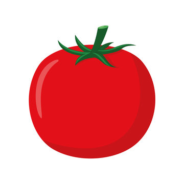 Vector illustration of a funny tomato in cartoon style.