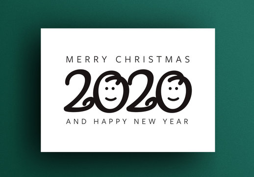 Happy New Year Card Layout with Smiles