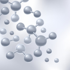 Background with abstract molecules or atoms.