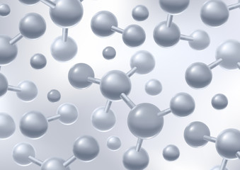 Background with abstract molecules or atoms.