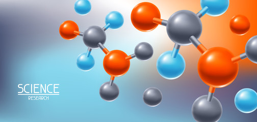 Background with abstract molecules or atoms.