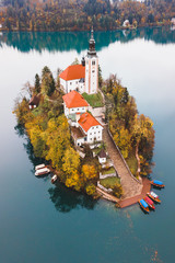 View on the isle of Bled (Slovenia)