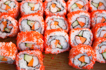 Japanese cuisine. Sushi background