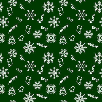 Christmas pattern background with illustrations of lots of Christmas icons. Seamless Christmas winter background. vector illustration