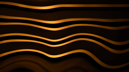 Abstract metallic golden on isolated black background. Frame layout modern tech texture for design element template or copyspace.
