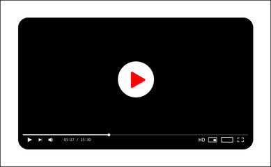 Classic video player template. Vector illustration