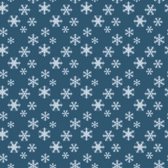 Winter snowflakes seamless pattern. Decorative vector illustration.