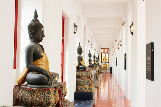 The black meditating Buddha statues