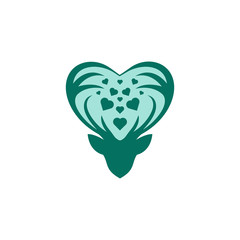 illustration of love and deer - vector