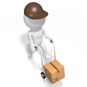 Courier, package delivery concept - 3D rendering