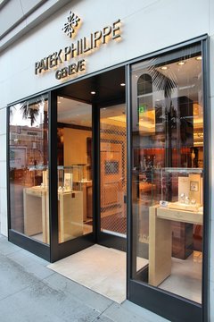 LOS ANGELES, USA - APRIL 5, 2014: Patek Philippe luxury wrist watch store in Beverly Hills. Patek Philippe is a Swiss watch manufacturer since 1839.
