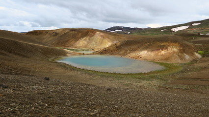 Fototapeta na wymiar Stora Víti crater of the Krafla volcano, near Leirhnukur, Myvatn region, Norðurland eystra, Iceland