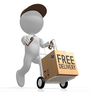 Free package delivery concept - 3D rendering
