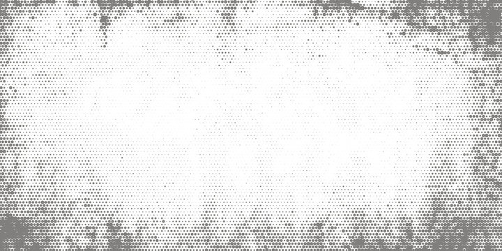 Old Grunge Dotted Background. Abstract Distress Frame. Halftone Effect Classic Design.