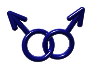 sex symbol and sign for men and women 3d rendering