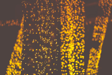 christmas light at night.Bokeh lighting of the Christmas tree.