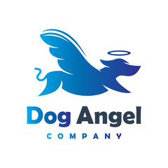 Fototapeta premium angel dog animal logo design your company
