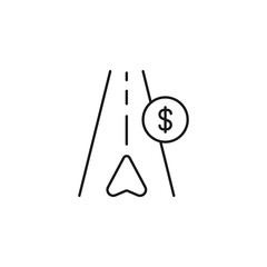 paid road - minimal line web icon. simple vector illustration. concept for infographic, website or app.