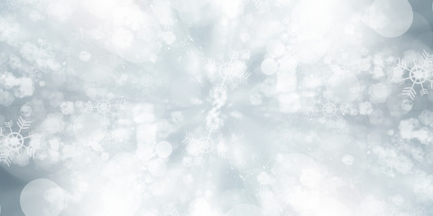 white and gray Christmas light with snowflake bokeh background, Winter backdrop wallpaper.