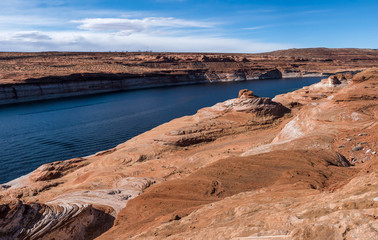 Rock formations in Lake Powell Arizona