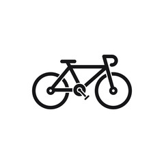 Fototapeta premium Bike icon, bicycle flat design isolated on white background. Vector illustration
