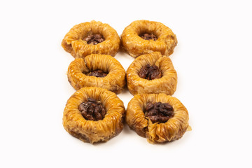 Tasty baklava isolated on white background.