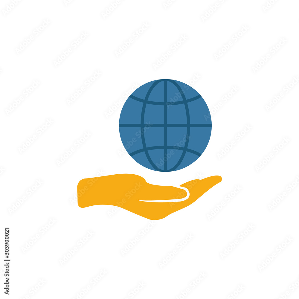 Poster earth saving icon. simple flat element from power and energy collection. creative earth saving icon 