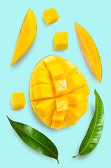 Background with yellow ripe mango