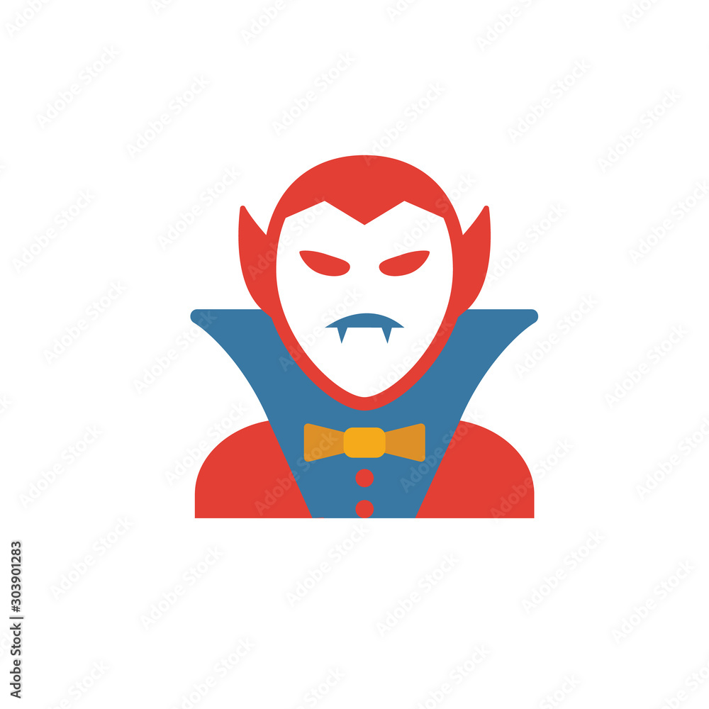 Poster vampire icon. simple flat element from halloween collection. creative vampire icon for templates, so