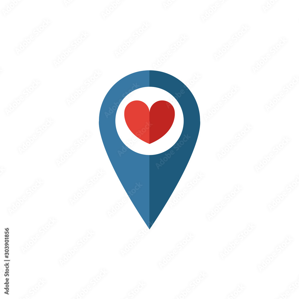 Poster location icon. simple flat element from honeymoon collection. creative location icon for templates, 