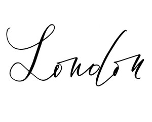 London handwritten text vector modern calligraphy trendy lettering